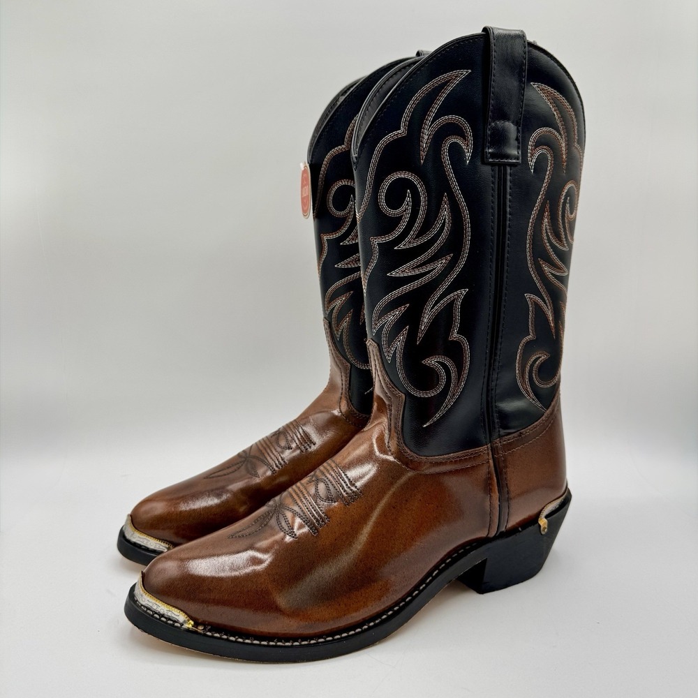 Laredo Nashville Boots Men's Size 9 D Peanut Brown Black Leather